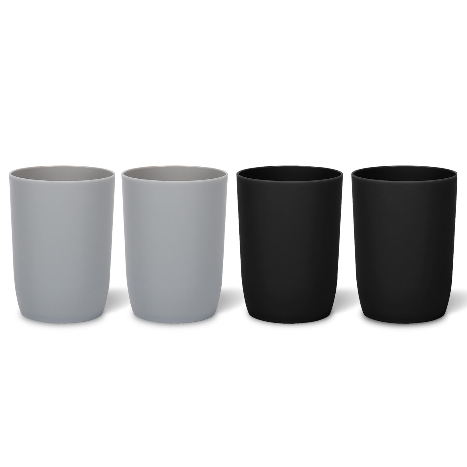 Bathroom Tumbler Cups 4-Pack | Plastic Toothbrush & Mouthwash Cups