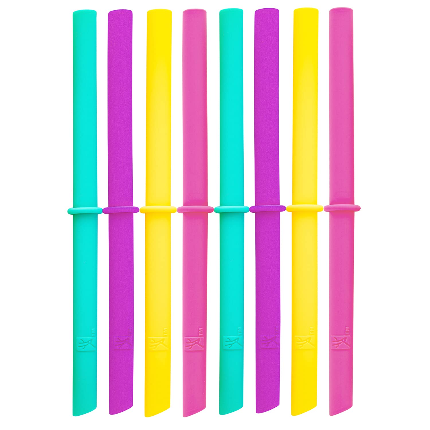 Reusable Silicone Straws 8-Pack | Colorful Straws for Mason Jars & Tumblers