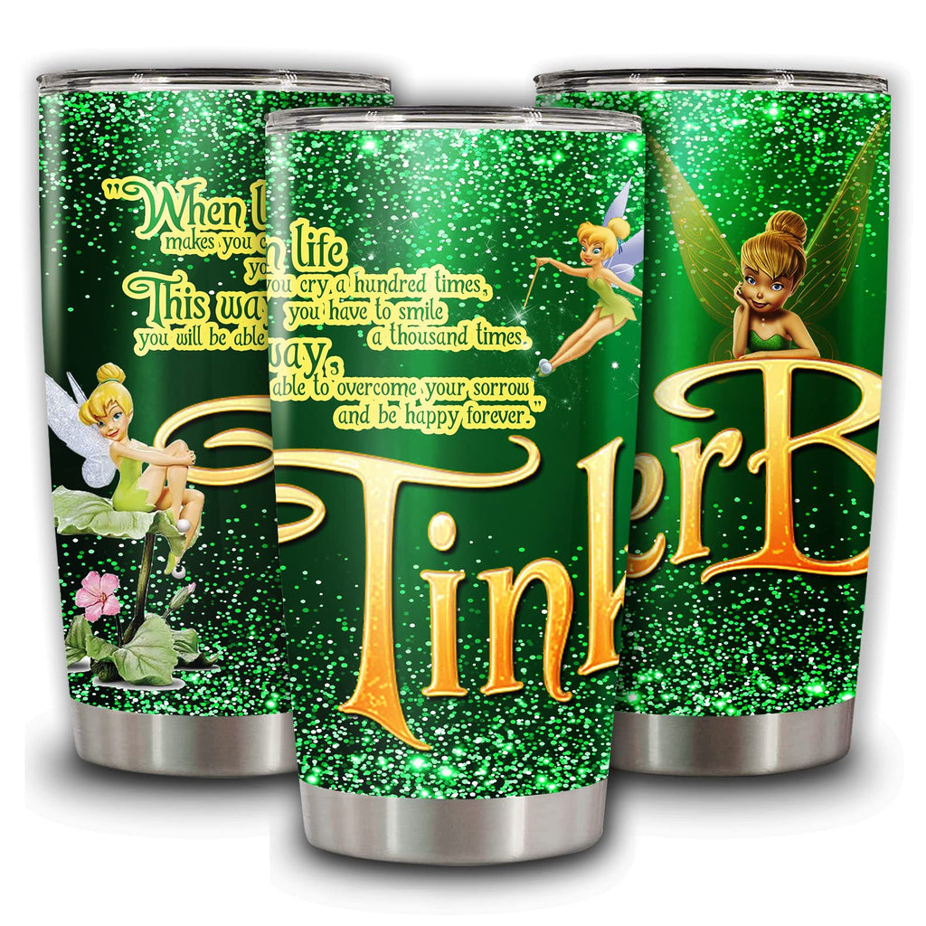 Tinker Bell Insulated Tumbler 20oz | Stainless Steel Coffee Travel Mug Gift