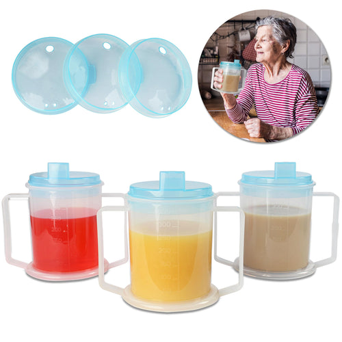 Adult Sippy Cups with Double Handles 3-Pack | 12oz Medical Assistance Tumblers