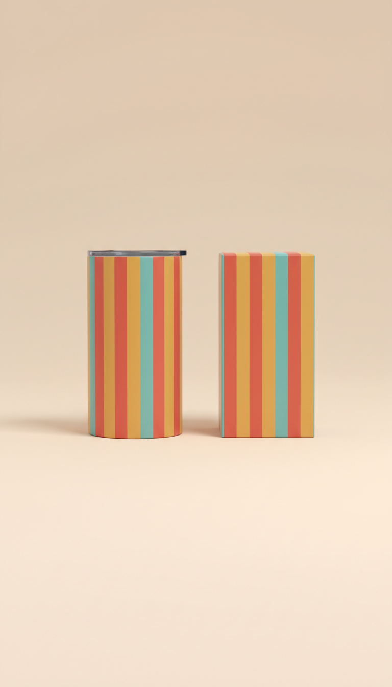 Coral Pop Striped Tumbler