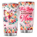 Mom Butterfly Floral Tumbler 20oz | Insulated Handle Cup Gift for Women