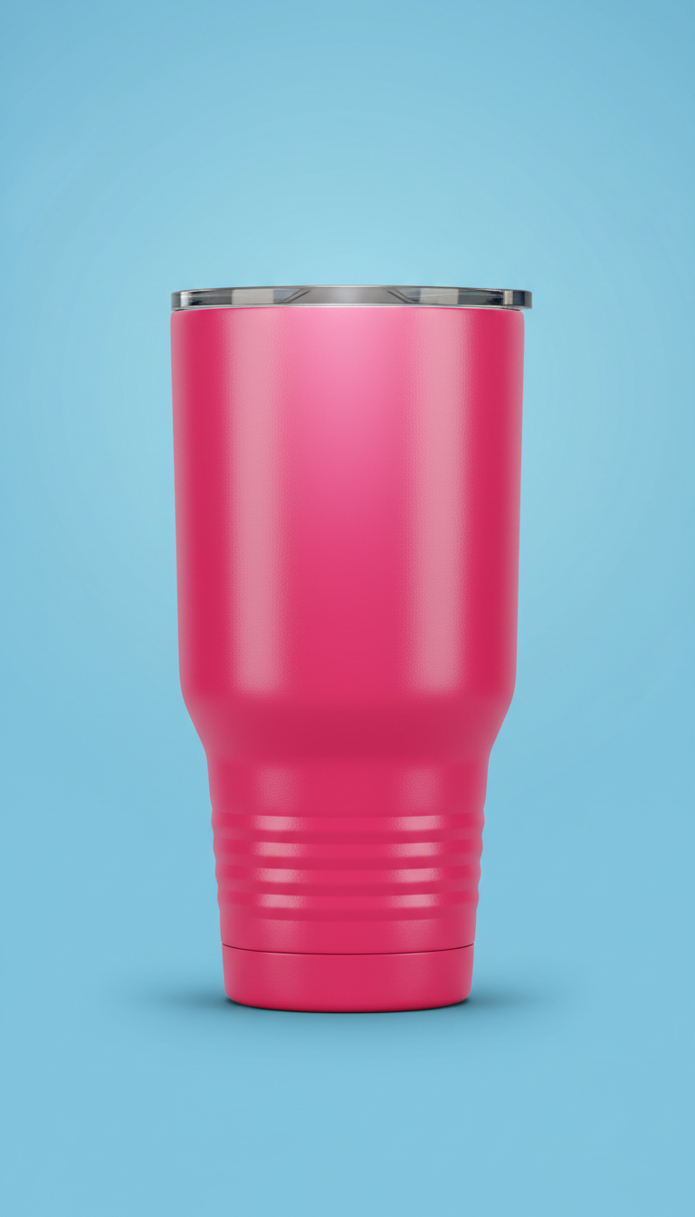 Electric Raspberry stainless steel tumbler
