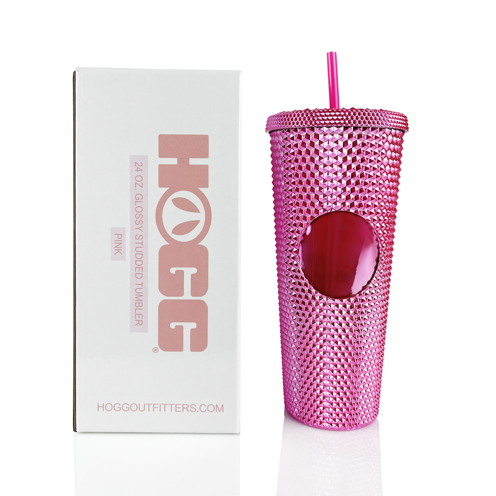 24oz Studded Tumbler | Double Wall with Straw & Matching Lid