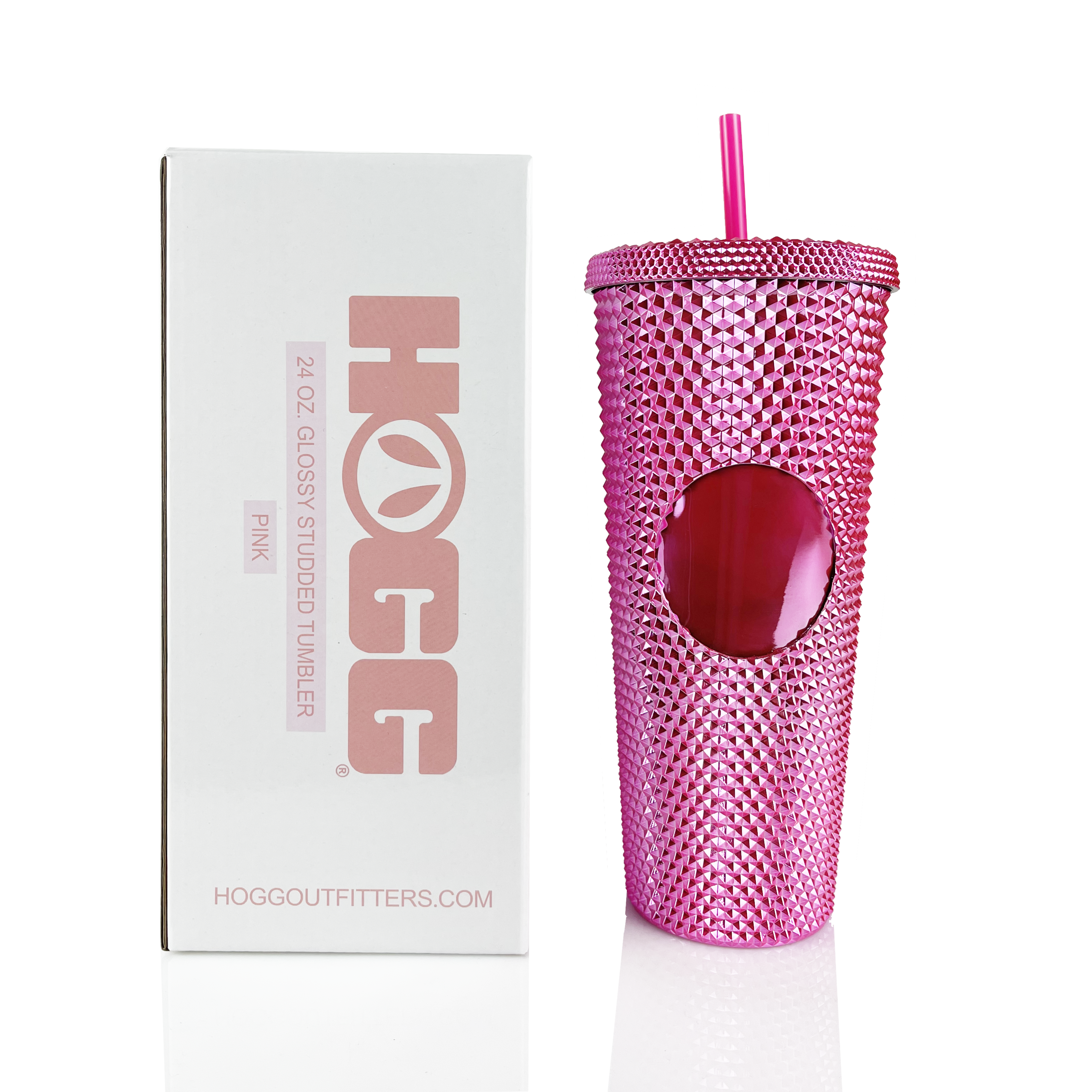 24oz Studded Tumbler | Double Wall with Straw & Matching Lid