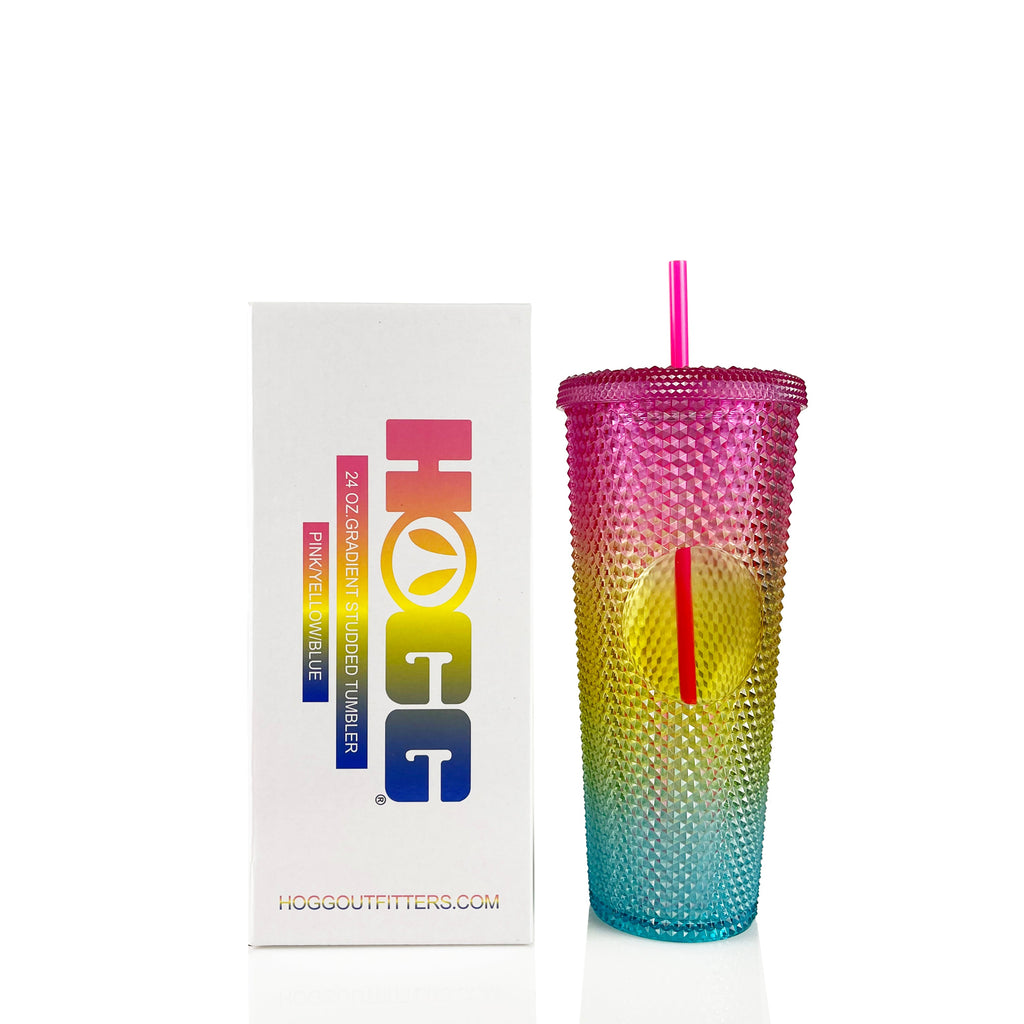 24oz Studded Tumbler | Double Wall with Straw & Matching Lid