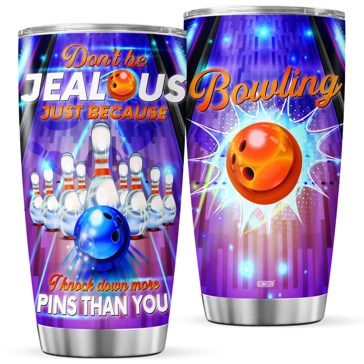 Bowling Ball Tumbler 20oz | Insulated Stainless Steel Bowling Gift for Men & Women