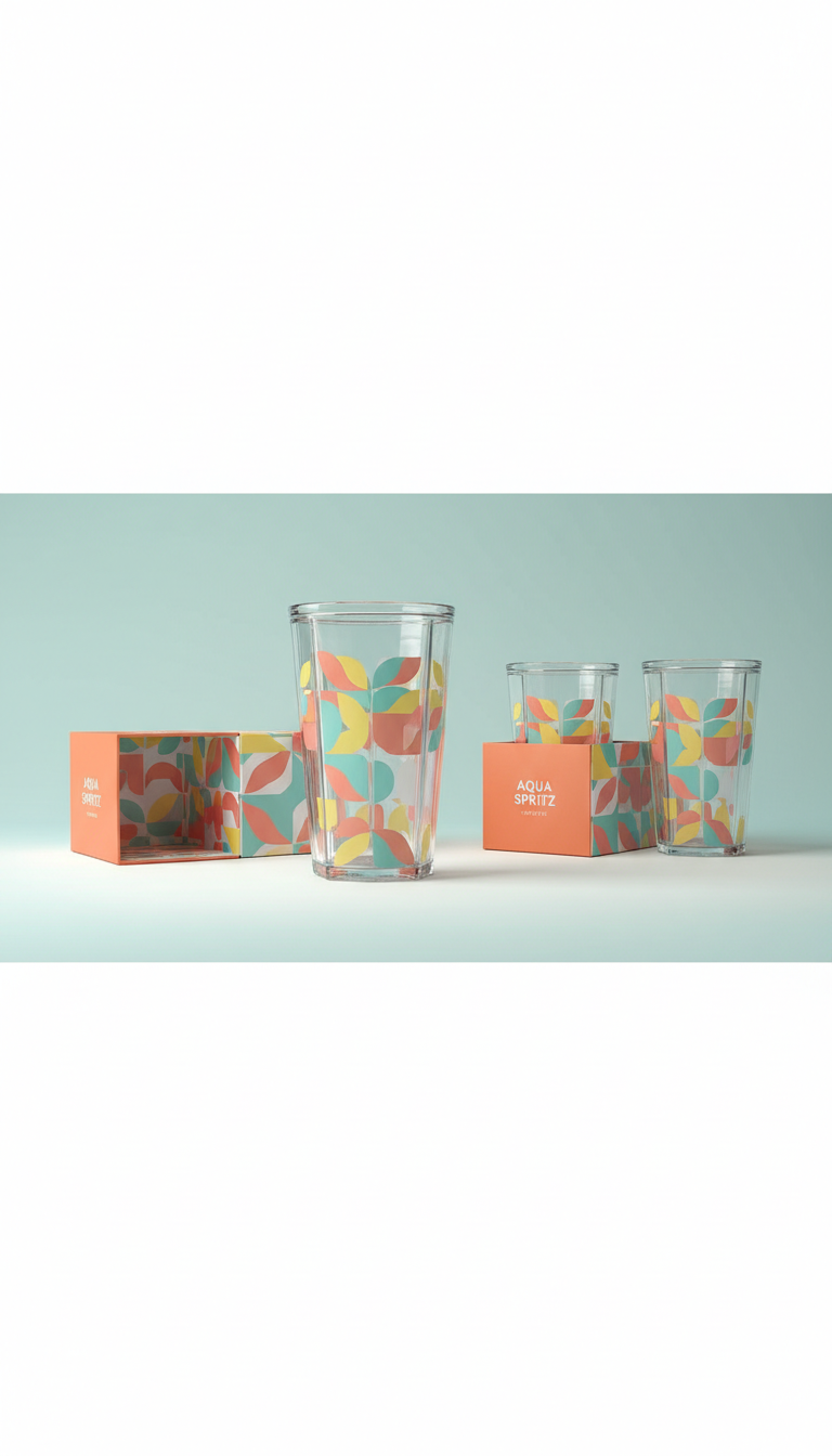 Aqua Spritz Geometric Tumbler