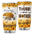 Mama Bear Leopard Print Tumbler 20oz | Insulated Mom Gift with Lid & Straw