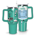 Nurse Tumbler 30oz with Handle | Insulated Green Stainless Steel Coffee Mug Gift