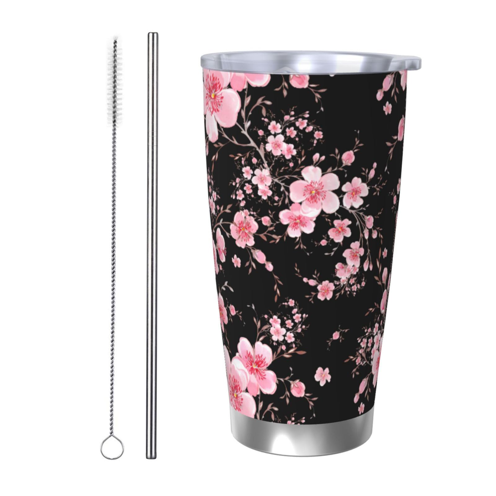 Cherry Blossom Tumbler 20oz | Floral Insulated Stainless Steel Travel Mug