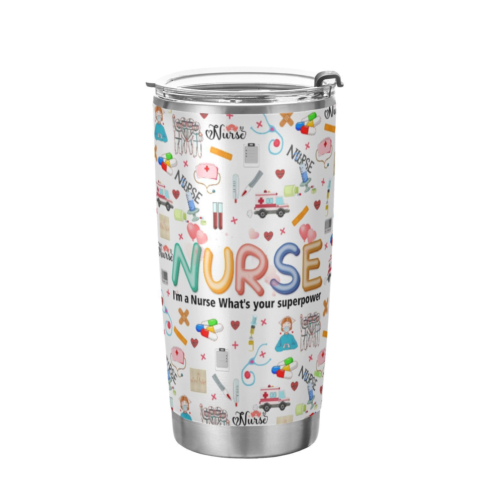 Nurse Tumbler 20oz | Insulated Coffee Travel Mug Gift for Nurses