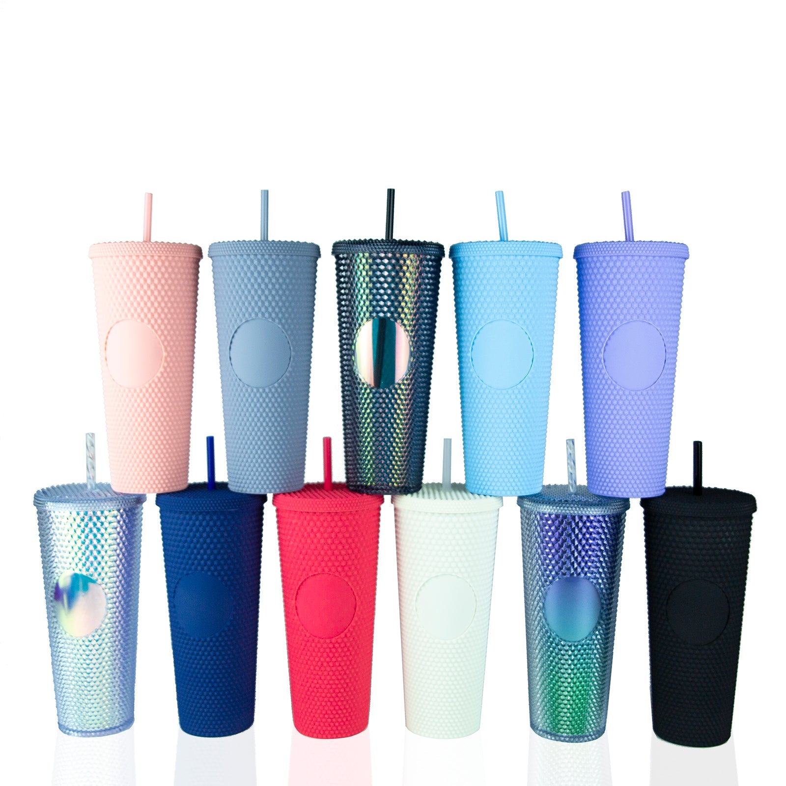 24oz Studded Tumbler | Double Wall with Straw & Matching Lid